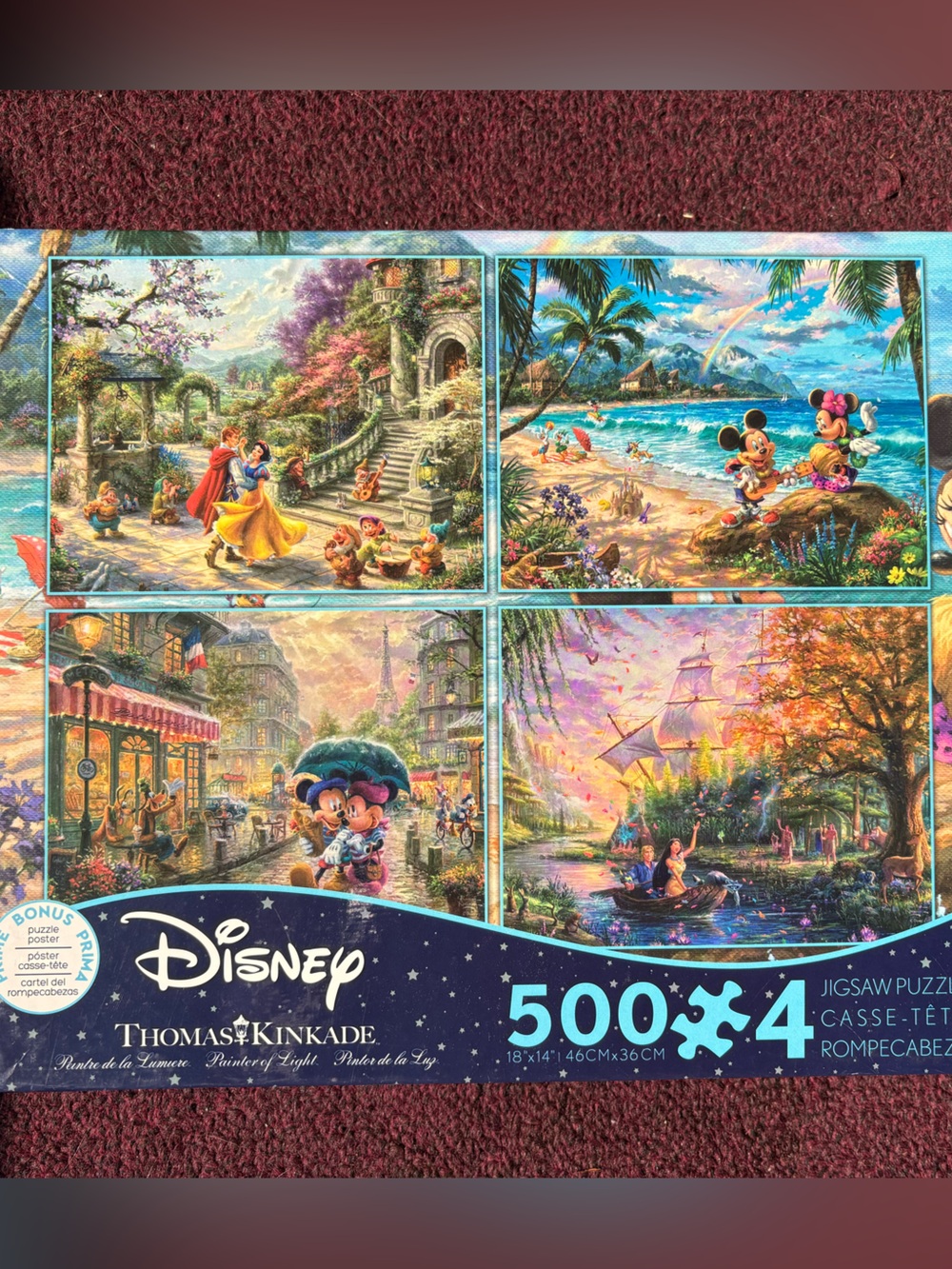 Thomas Kinkade Disney 4 in 1 500 Piece Puzzle